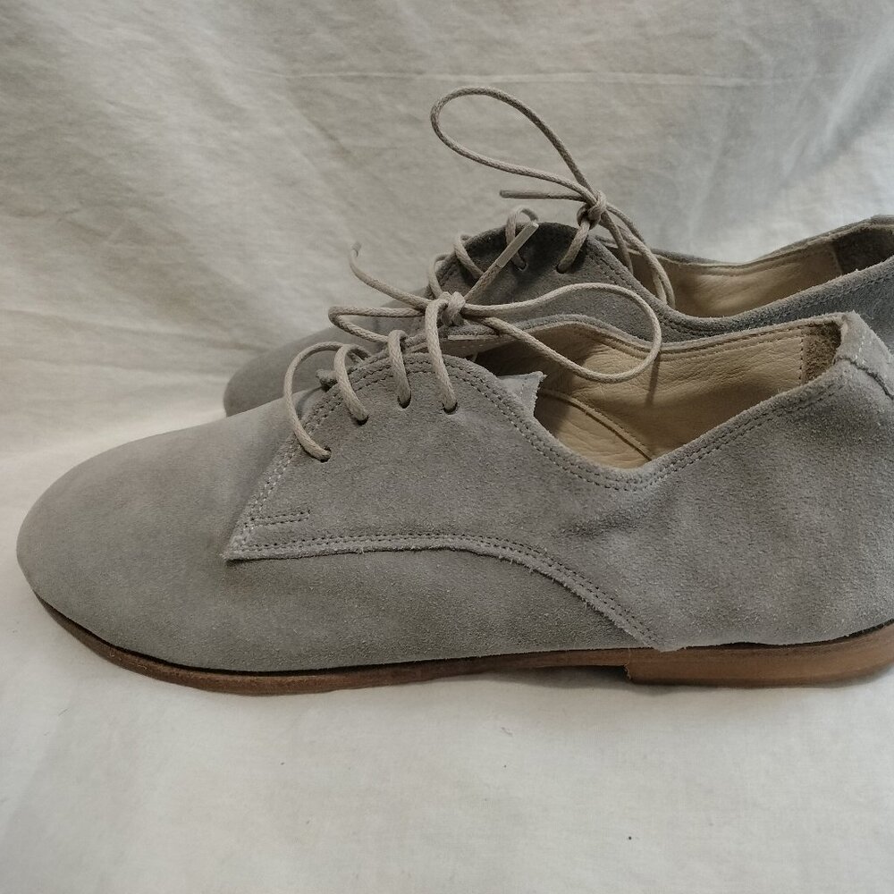 Genuine Leather Suede Oxford Flats, Handmade in‎ Turkey NWOT